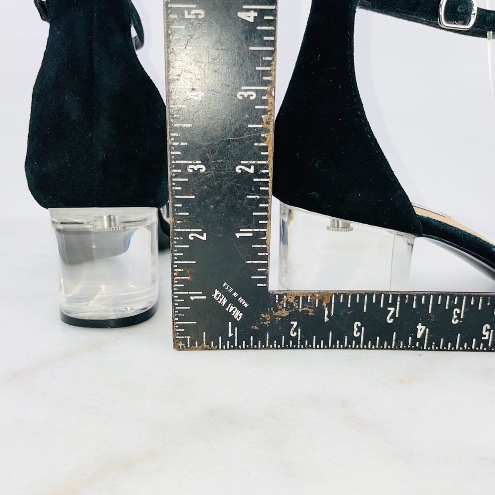 Steve Madden Black Vinyl Block Heel Sandals - Picture 7 of 9